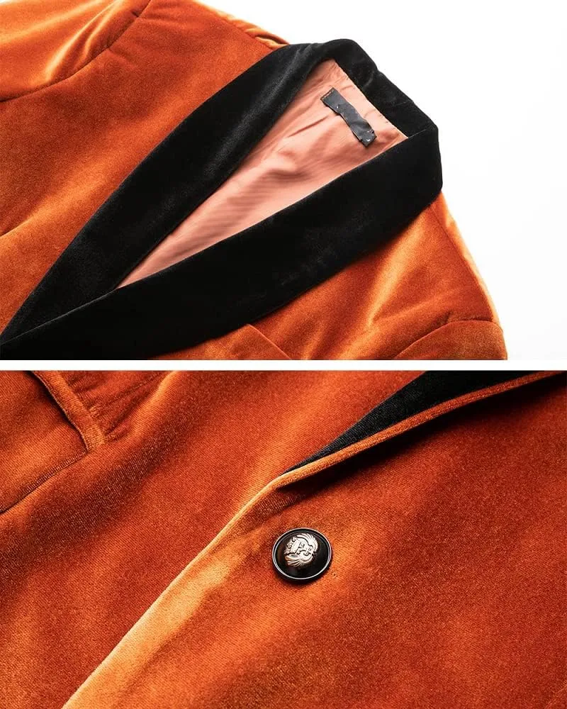 Men's Velvet Sport Coats Blazers Slim Fit Tuxedo Shawl Lapel Suits Blazer for Men Autumn Winter Spring