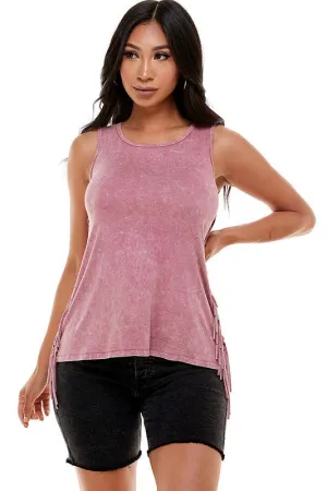 Mineral Fringed Sleeveless Top