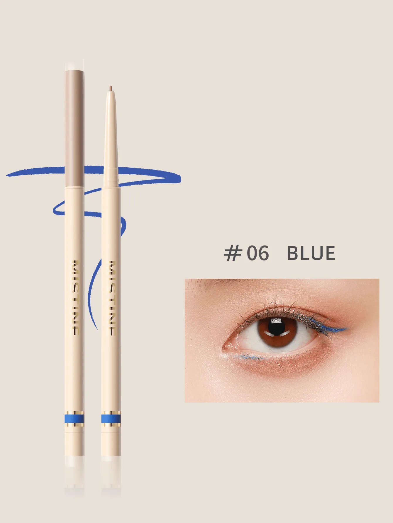MISTINE Pencil Eyeliner, Super Stay Eye Makeup, Waterproof, Smudgeproof, Longwearing With Ultra-Fine Tip, 0.05g 1 Pack