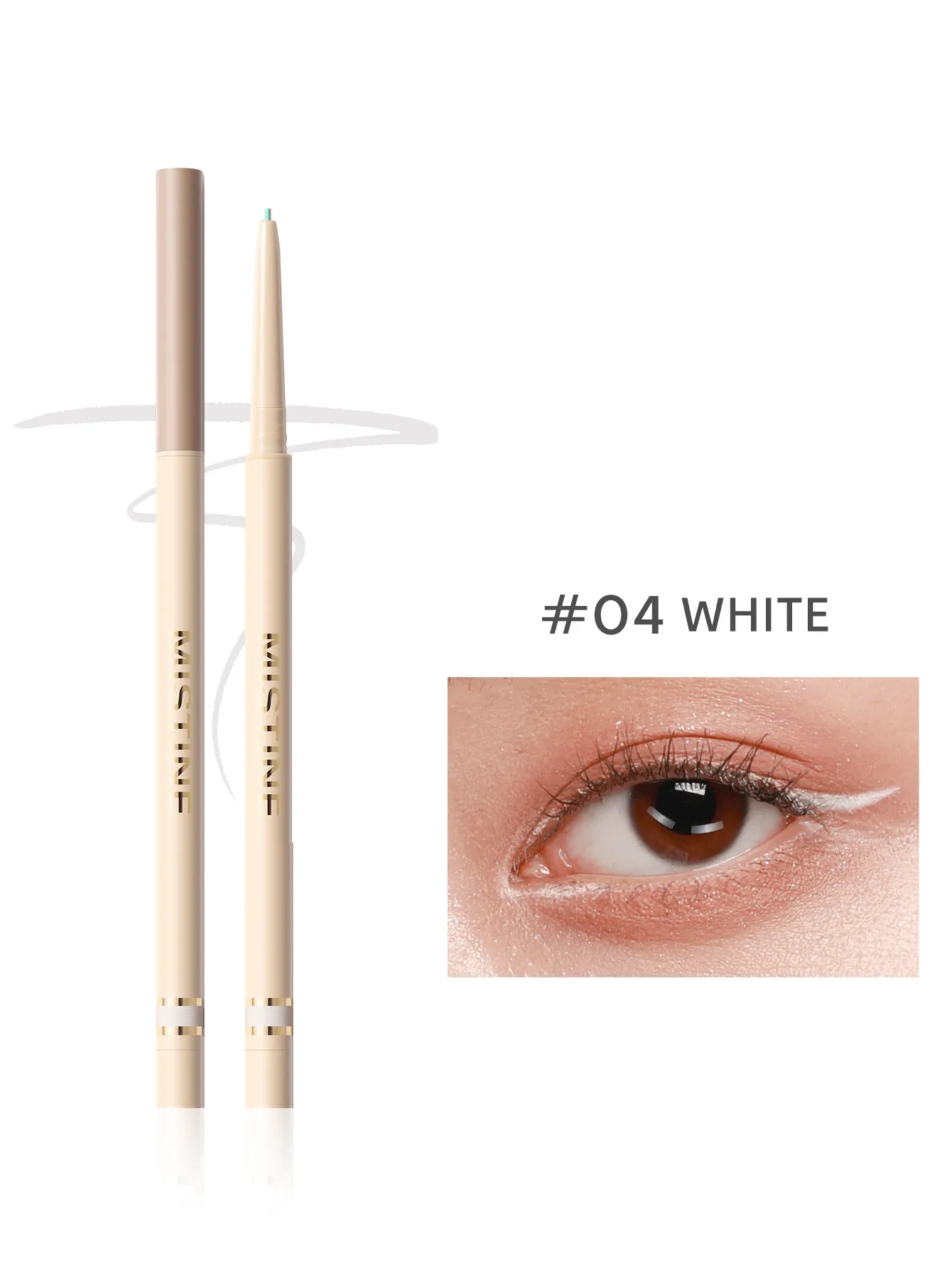 MISTINE Pencil Eyeliner, Super Stay Eye Makeup, Waterproof, Smudgeproof, Longwearing With Ultra-Fine Tip, 0.05g 1 Pack