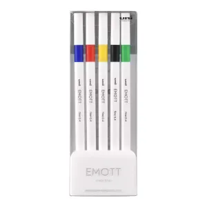 Mitsubishi Uniball Emott Fineline Pen Black 0.4mm Red