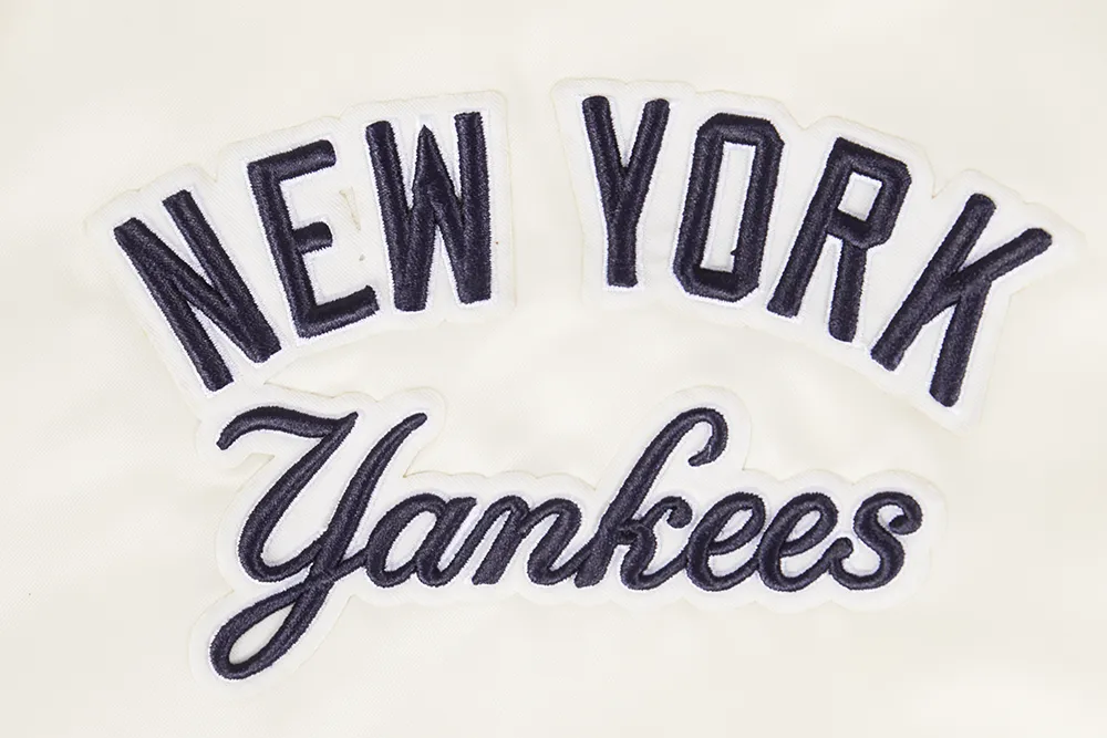 MLB NEW YORK YANKEES MEN'S SUBLIMATED SATIN JACKET-MIDNIGHT SKY (EGGSHELL/ MIDNIGHT NAVY)