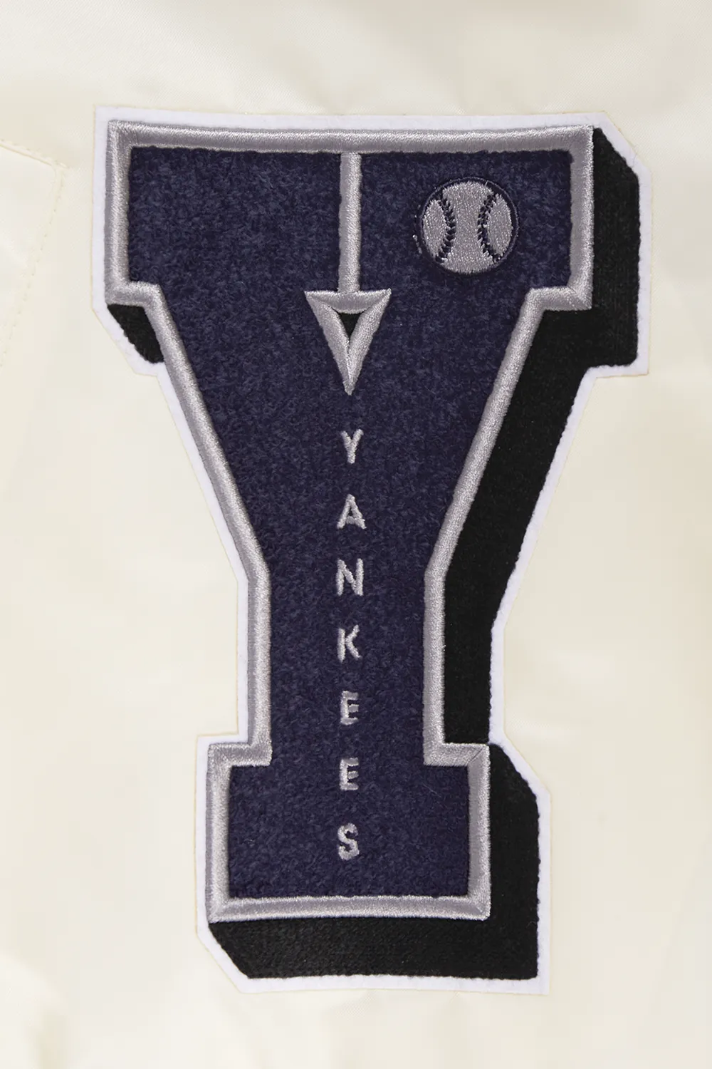 MLB NEW YORK YANKEES MEN'S SUBLIMATED SATIN JACKET-MIDNIGHT SKY (EGGSHELL/ MIDNIGHT NAVY)