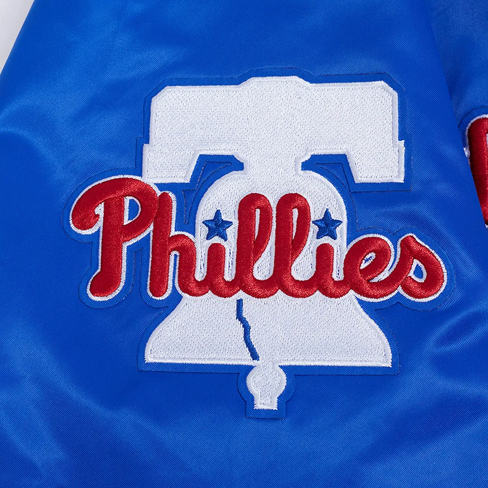 MLB PHILADELPHIA PHILLIES SOUVENIR MEN'S SATIN JACKET (ROYAL BLUE)