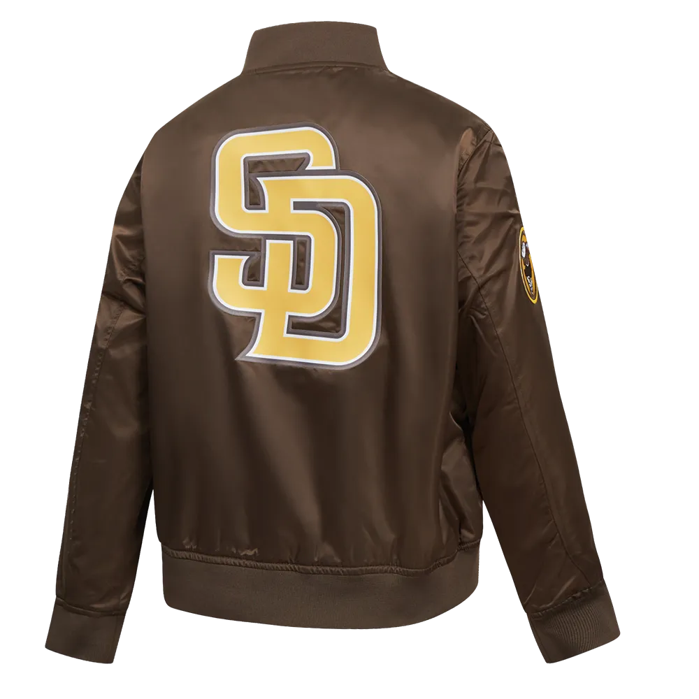 MLB SAN DIEGO PADRES CLASSIC WOMEN'S SATIN JACKET (BROWN)