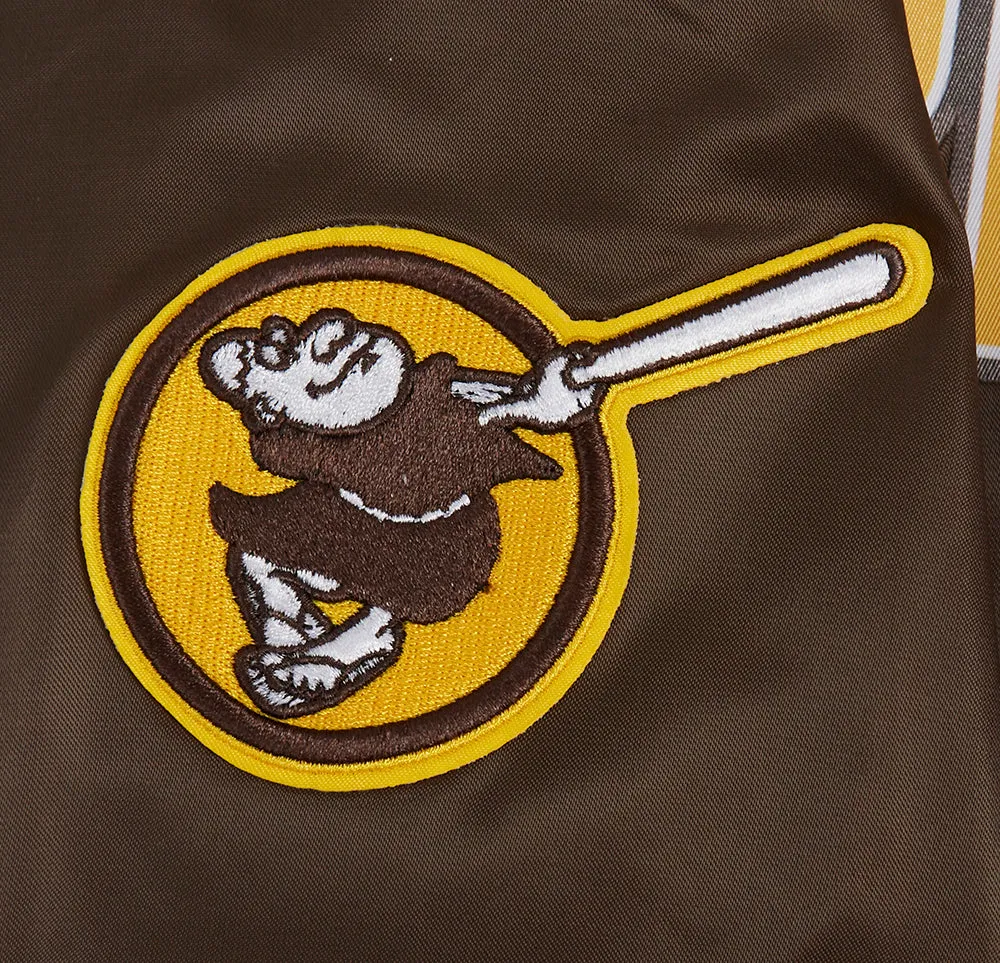 MLB SAN DIEGO PADRES CLASSIC WOMEN'S SATIN JACKET (BROWN)