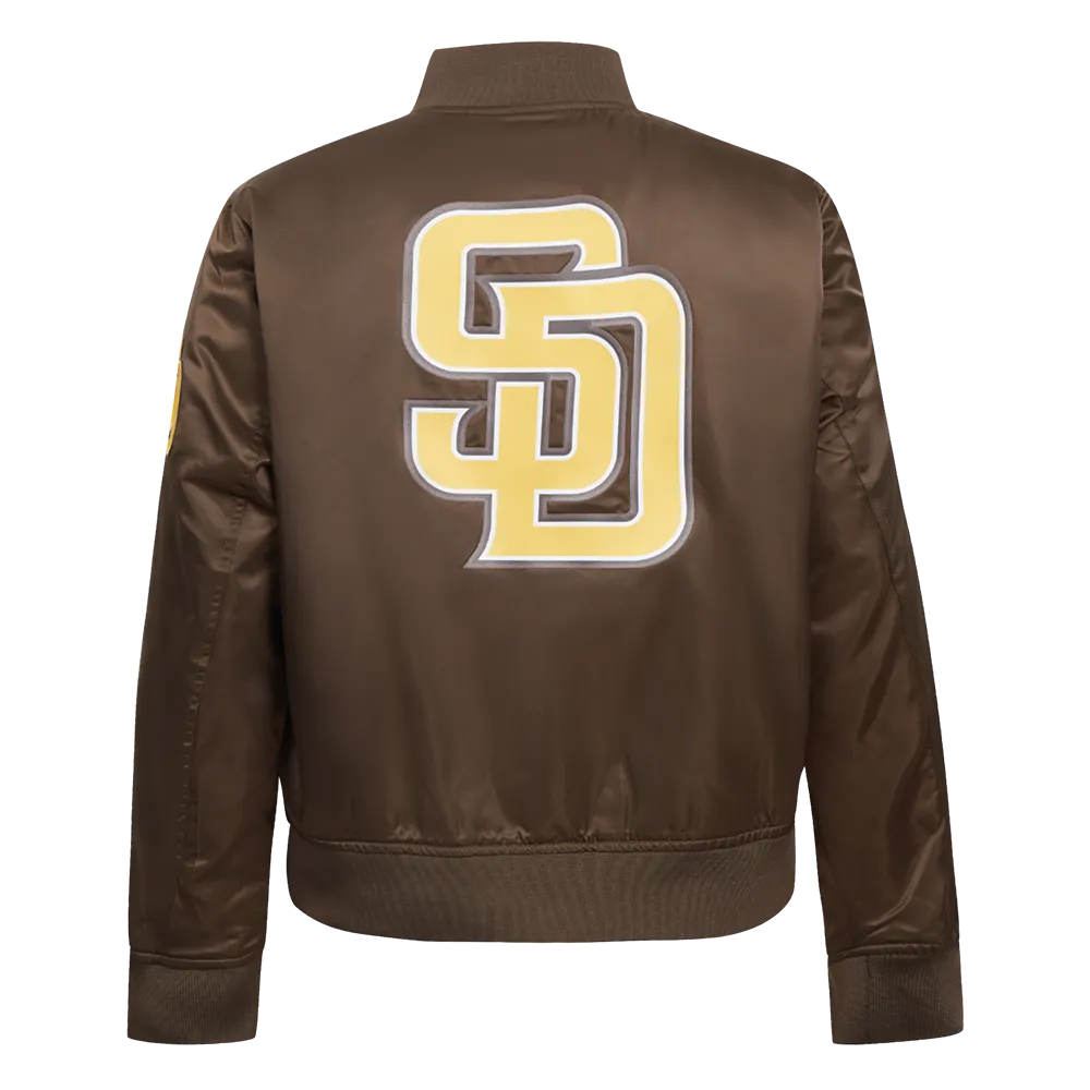 MLB SAN DIEGO PADRES CLASSIC WOMEN'S SATIN JACKET (BROWN)