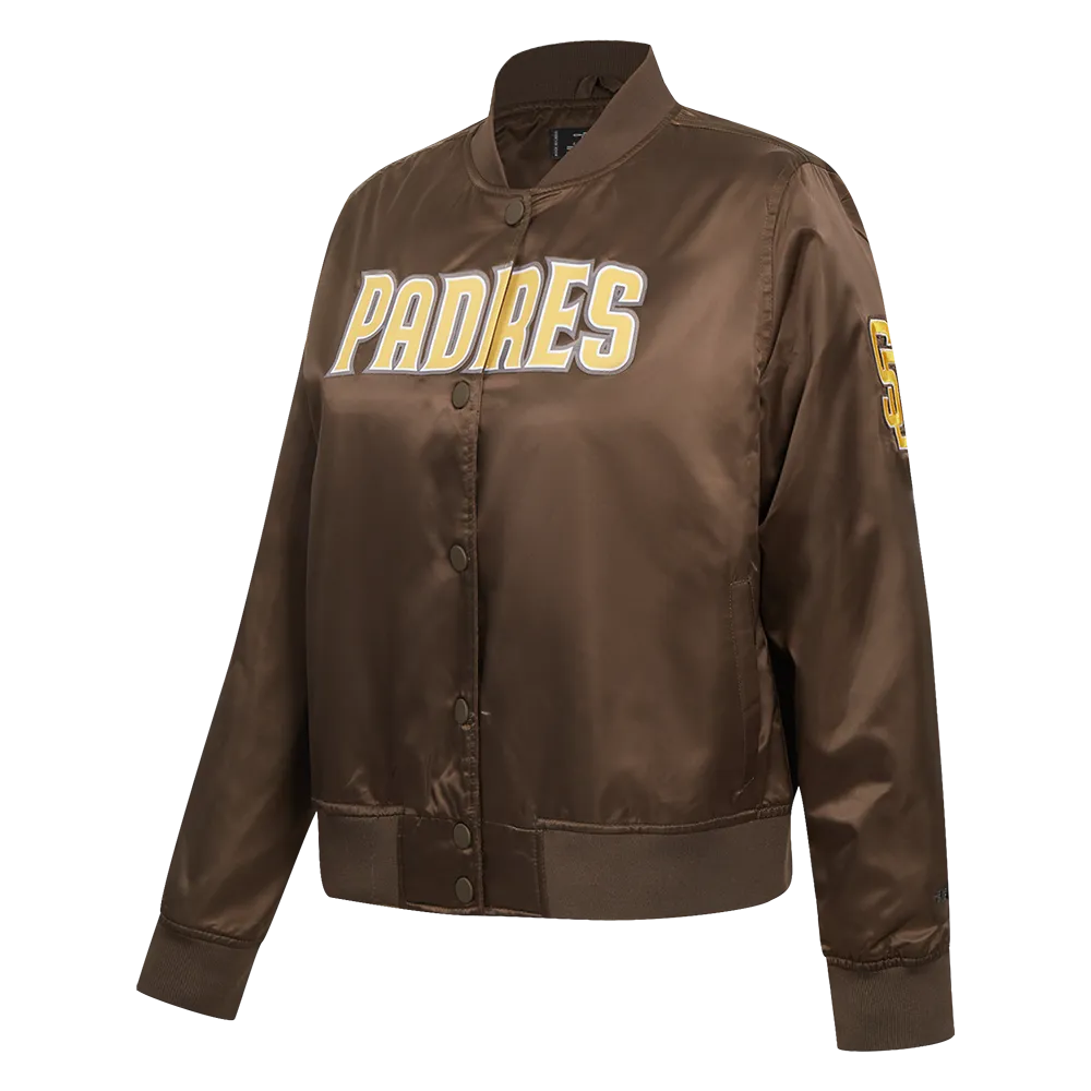 MLB SAN DIEGO PADRES CLASSIC WOMEN'S SATIN JACKET (BROWN)