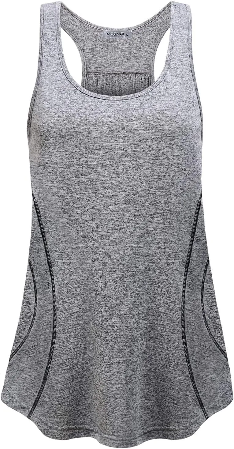 MOQIVGI Womens Sleeveless Loose Fit Racerback Workout Gym Yoga Running Tank Tops