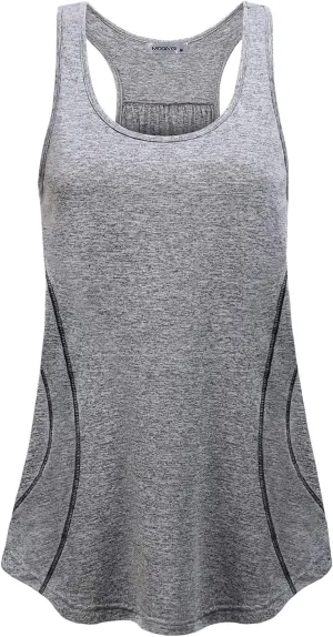 MOQIVGI Womens Sleeveless Loose Fit Racerback Workout Gym Yoga Running Tank Tops