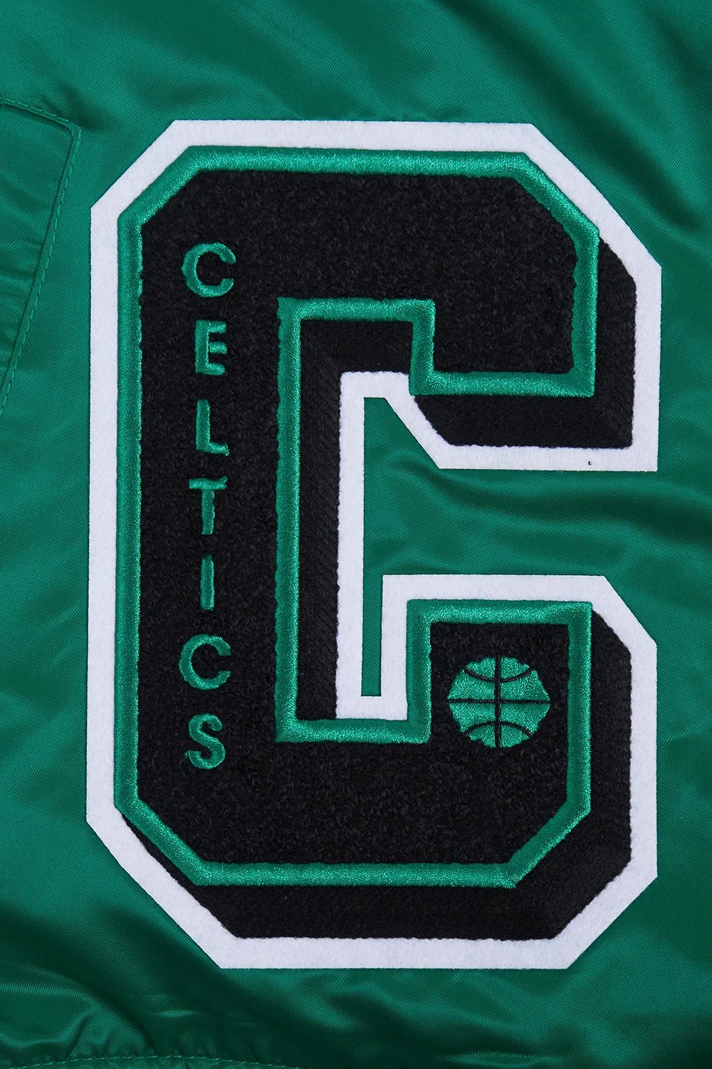 NBA BOSTON CELTICS SUBLIMATED MEN'S SATIN JACKET-GREEN SKY (KELLY GREEN)