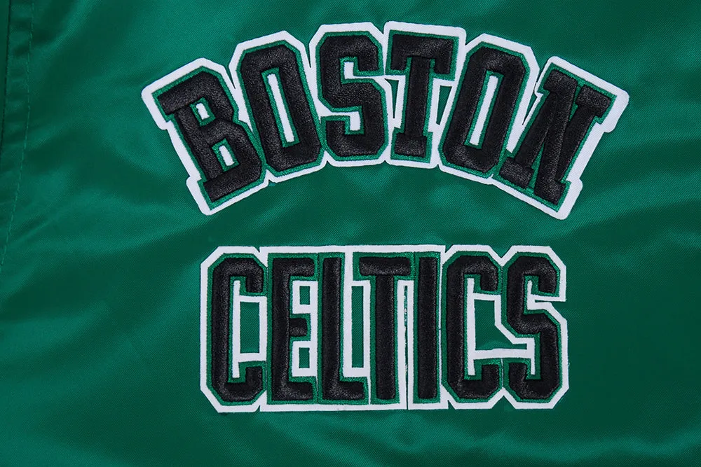 NBA BOSTON CELTICS SUBLIMATED MEN'S SATIN JACKET-GREEN SKY (KELLY GREEN)