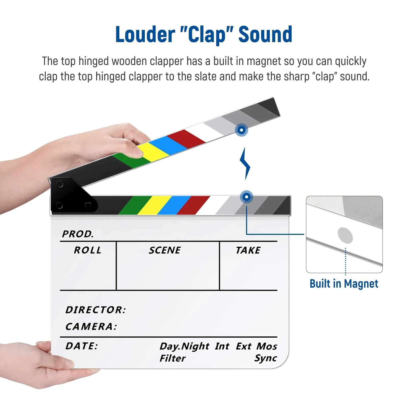 NEEWER Acrylic Plastic Director's Film Clapboard Cut