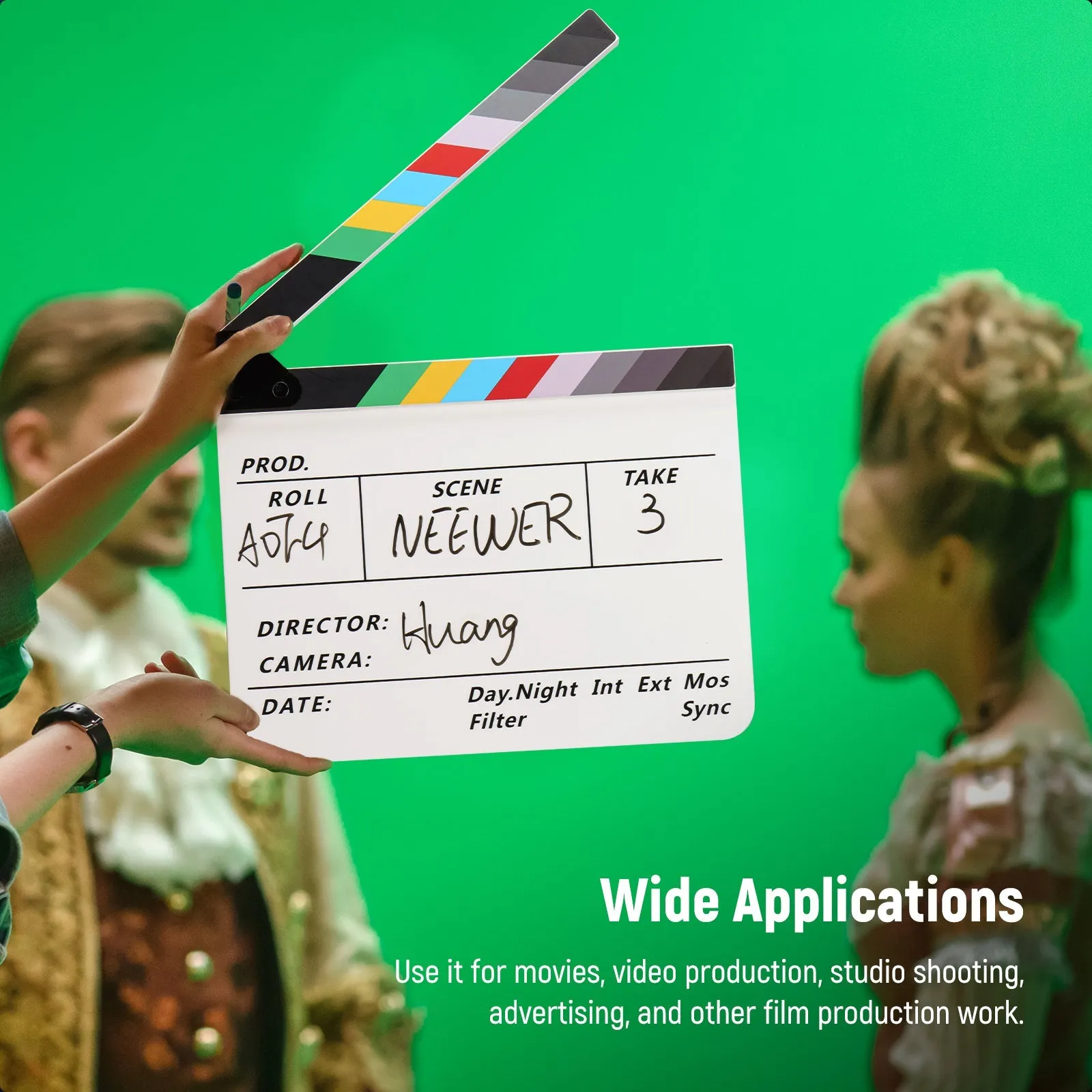 NEEWER Acrylic Plastic Director's Film Clapboard Cut