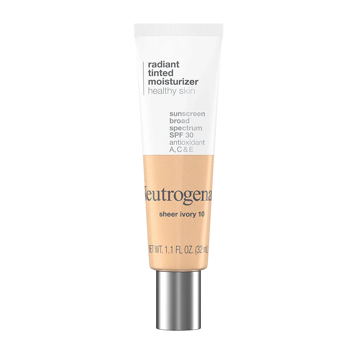NEUTROGENA - Healthy Skin Radiant Tinted Moisturizer Sunscreen SPF 30 Ivory to Fair - 1.1 fl oz (32 ml)