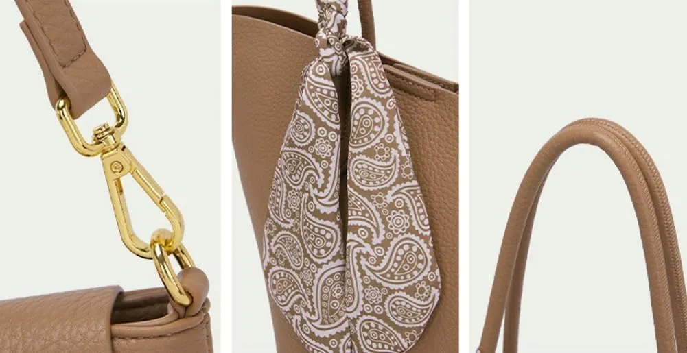 Niction PU Leather Bucket Shoulder Bag Crossbody Bags Small Tote Purses and Handbags with Wallet Adjustable Straps