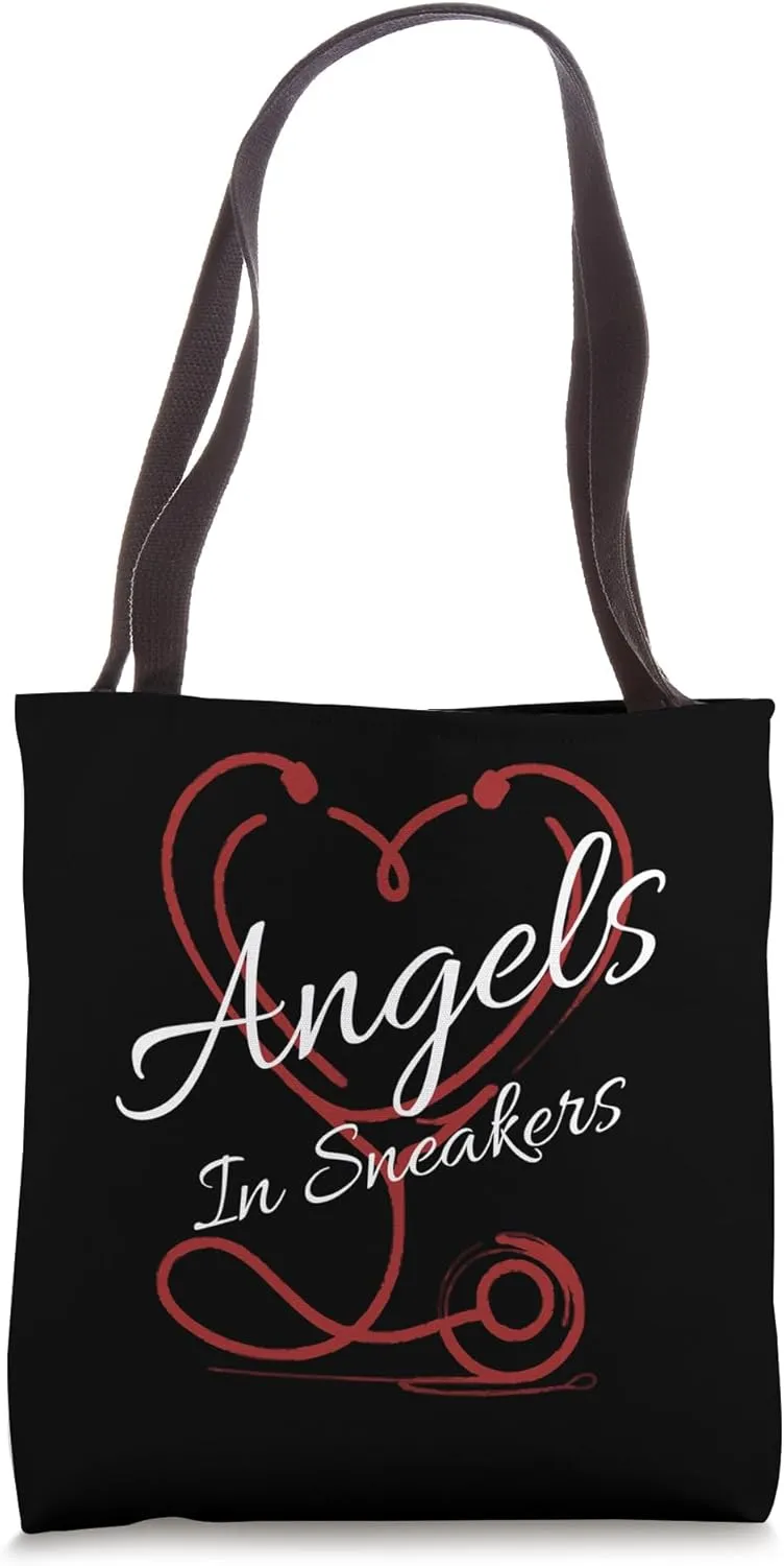 Nurse Gift Cute Doctor Designer Angels In Sneakers Nurse Tote Bag