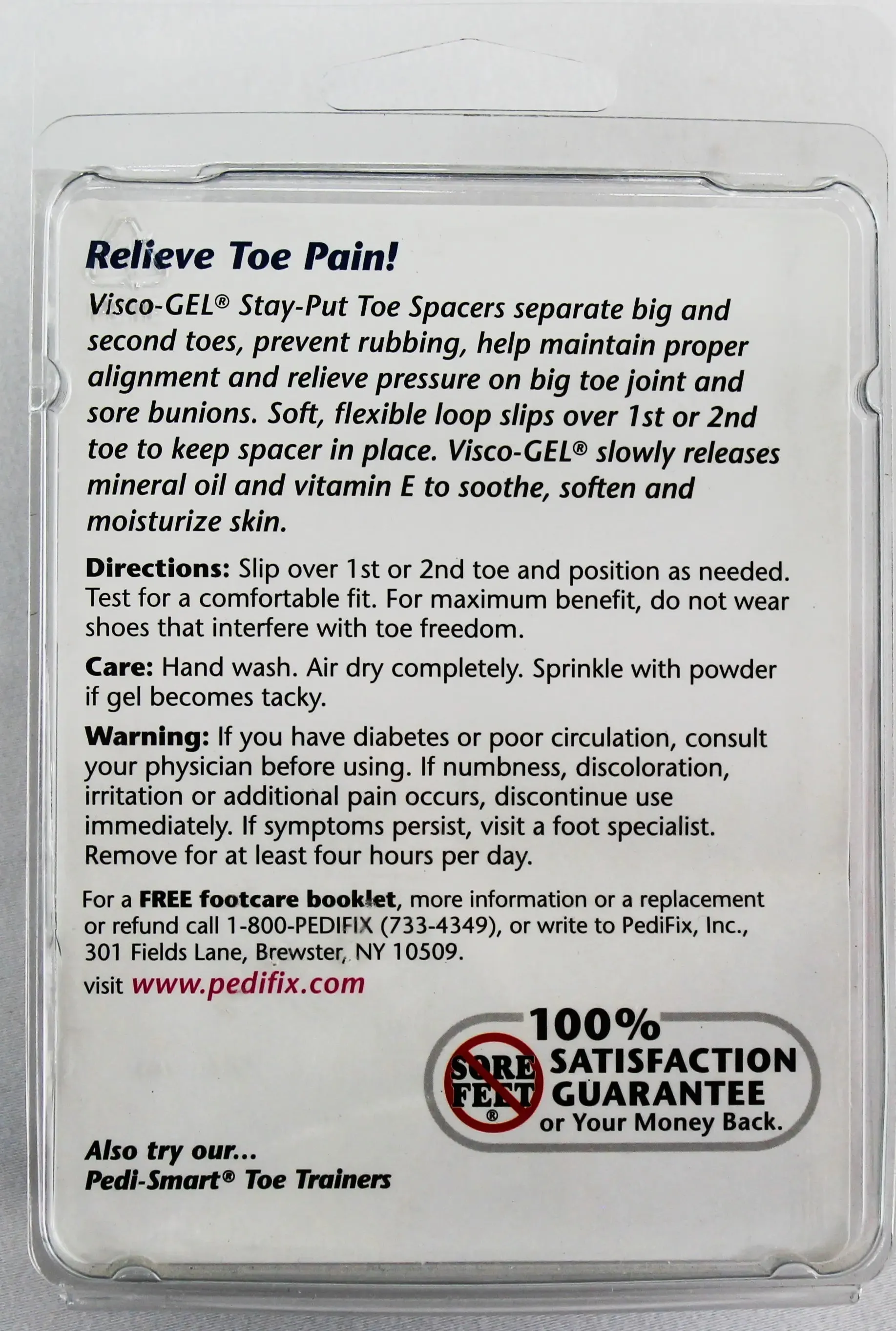 PediFix Visco-GEL Stay-Put Toe Spacers  Secure Relief for Rubbing Toes