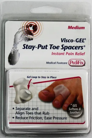 PediFix Visco-GEL Stay-Put Toe Spacers  Secure Relief for Rubbing Toes