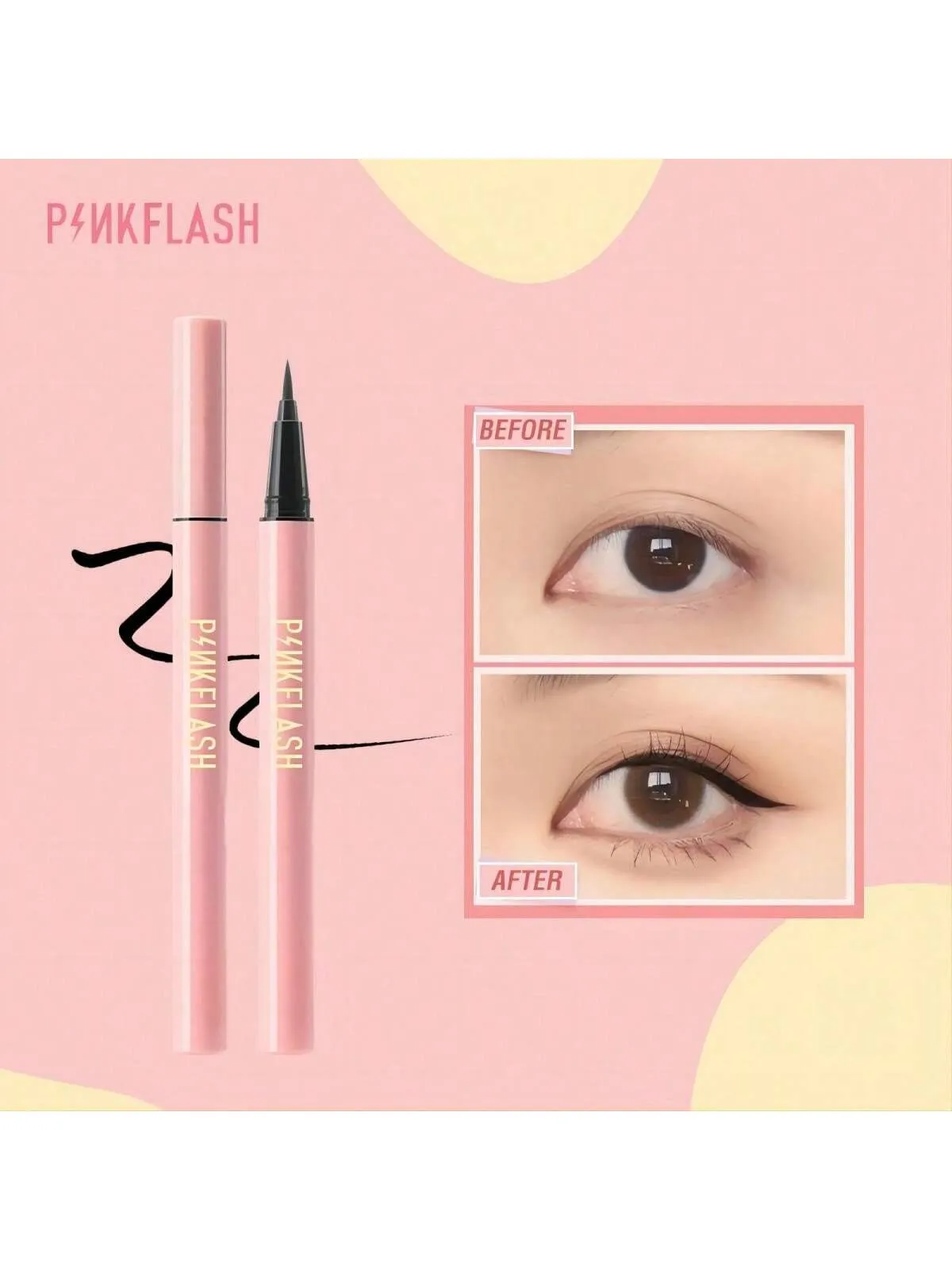 PINKFLASH Waterproof Liquid Eyeliner Evenly pigmented Long lasting Eyeliner Pencil