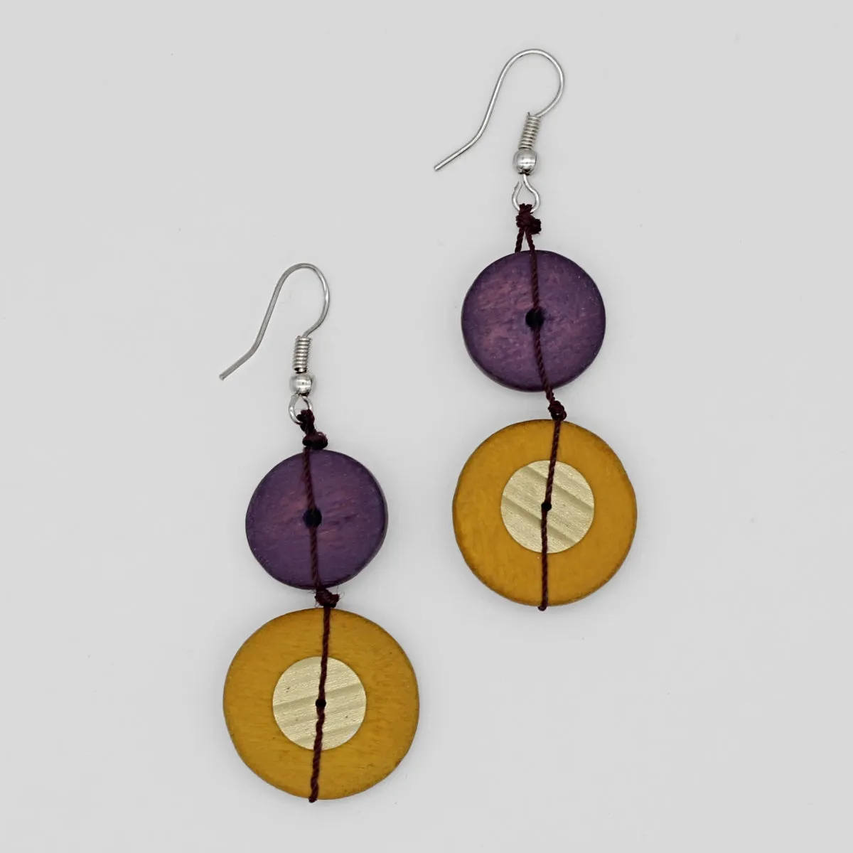 Purple and Mustard Tatum Earrings