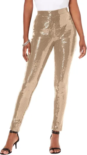 Roaman's Women's Plus Size Sequin Legging