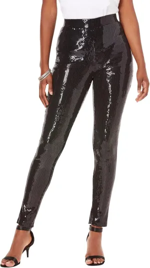 Roaman's Women's Plus Size Sequin Legging