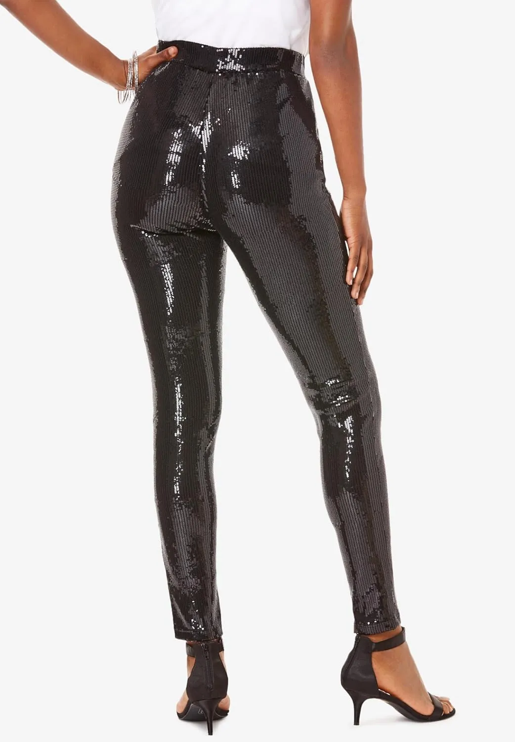 Roaman's Women's Plus Size Sequin Legging