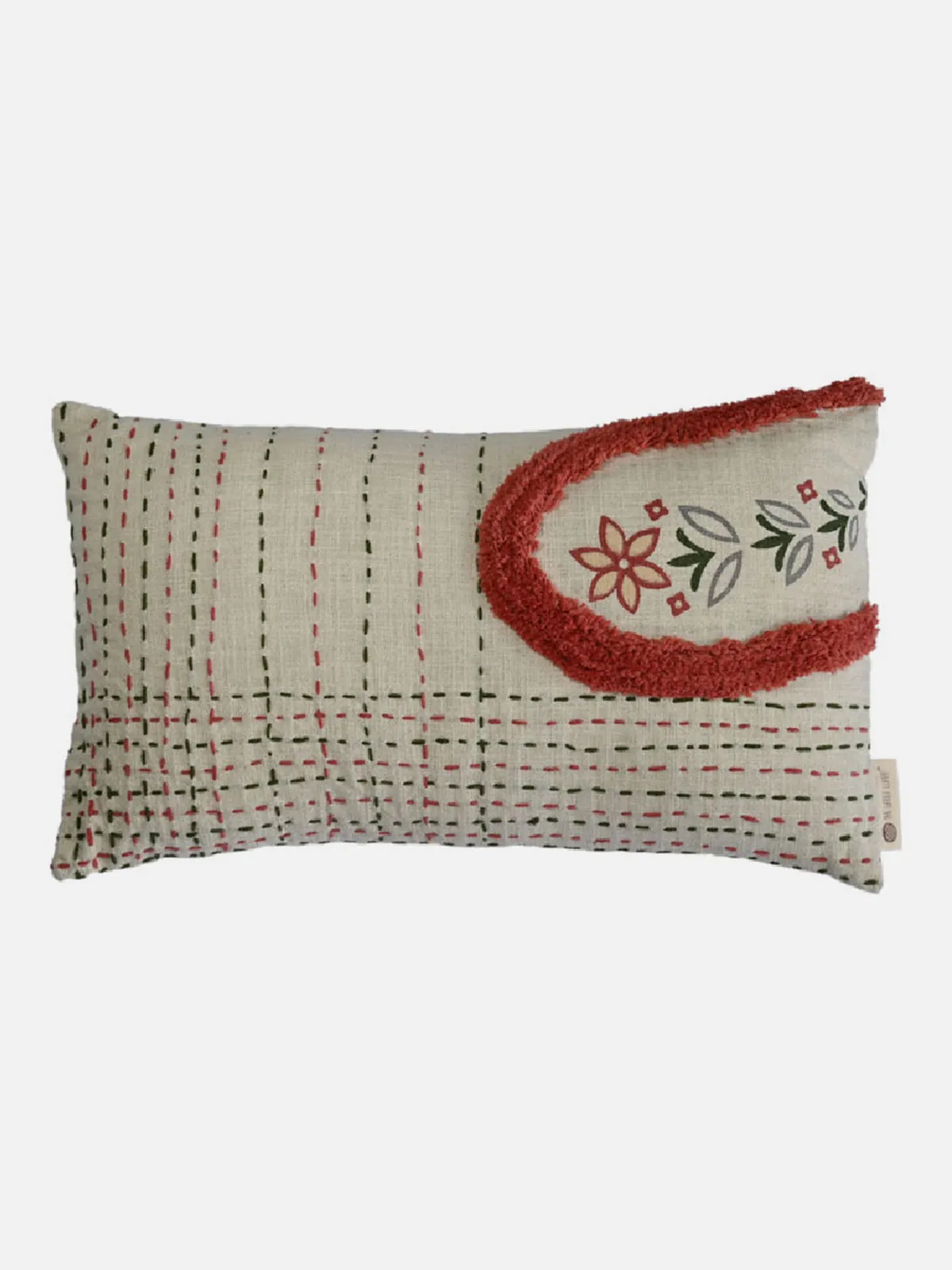 Ruhe Printed Shag Lumbar Cushion Cover Multi Colour
