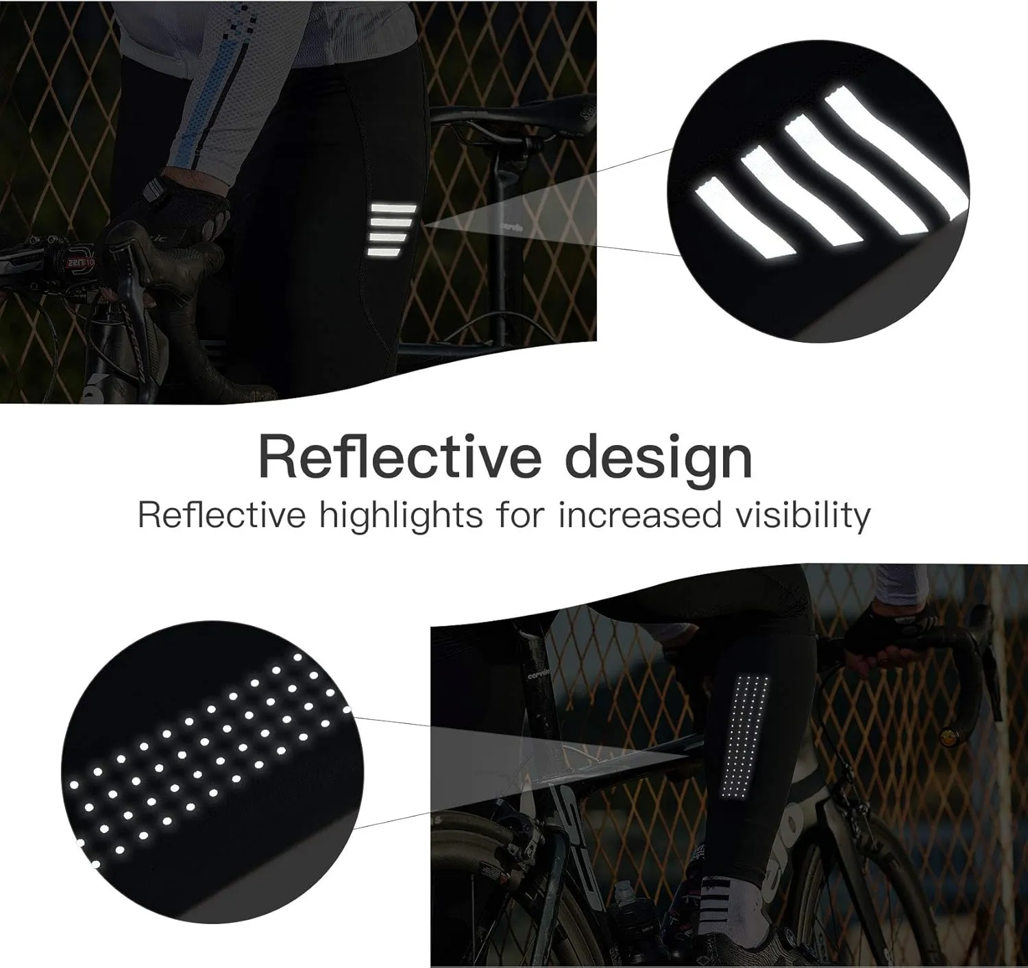 Santic Men's Bike Pants Long 4D Padded Cycling Tights Leggings Outdoor Riding Pants with Zipper Pockets