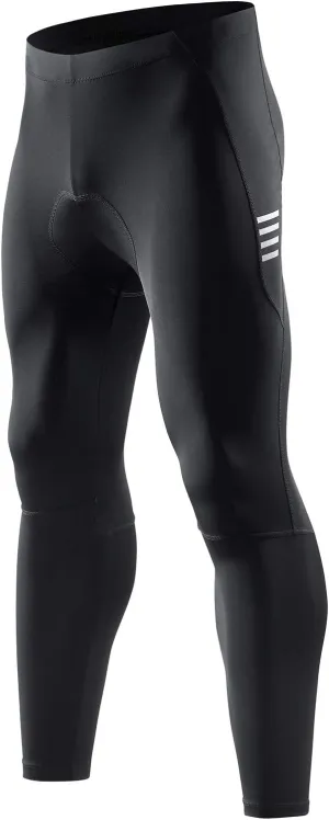 Santic Men's Bike Pants Long 4D Padded Cycling Tights Leggings Outdoor Riding Pants with Zipper Pockets