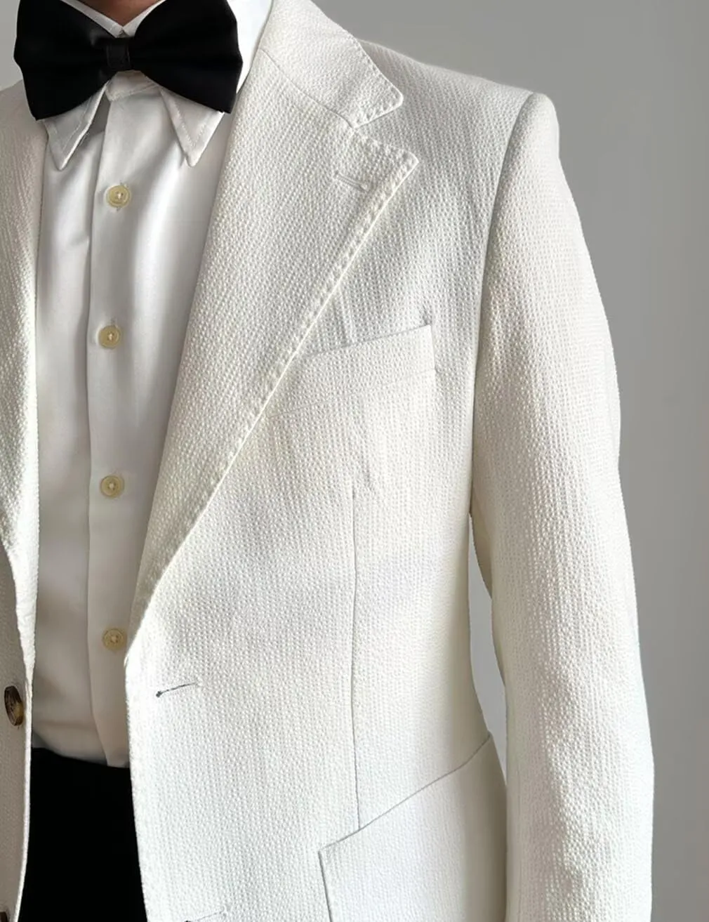 Seersucker Mens Solid Blazer Jacket Slim Fit Two Button Casual Summer Sport Coats for Wedding Prom