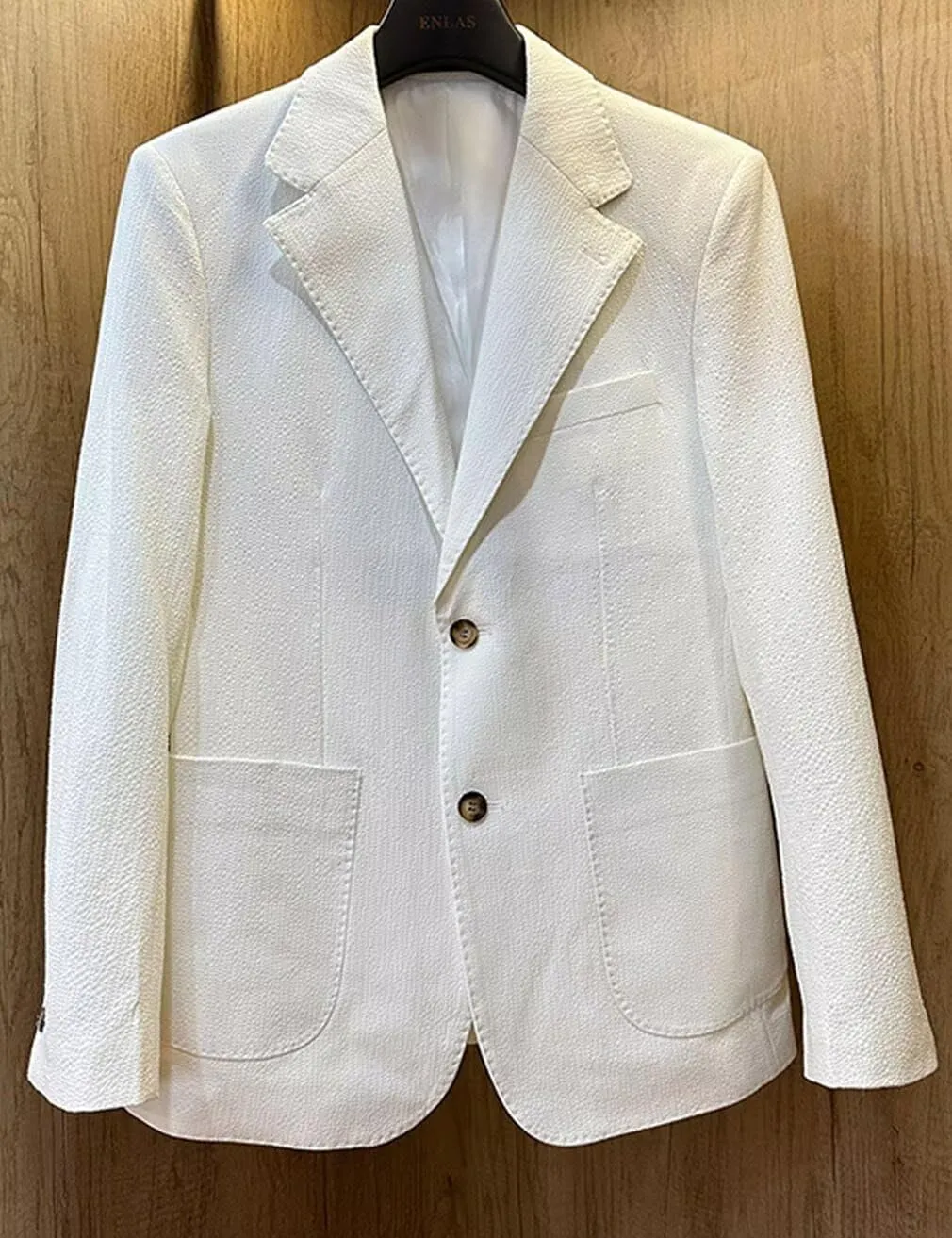 Seersucker Mens Solid Blazer Jacket Slim Fit Two Button Casual Summer Sport Coats for Wedding Prom