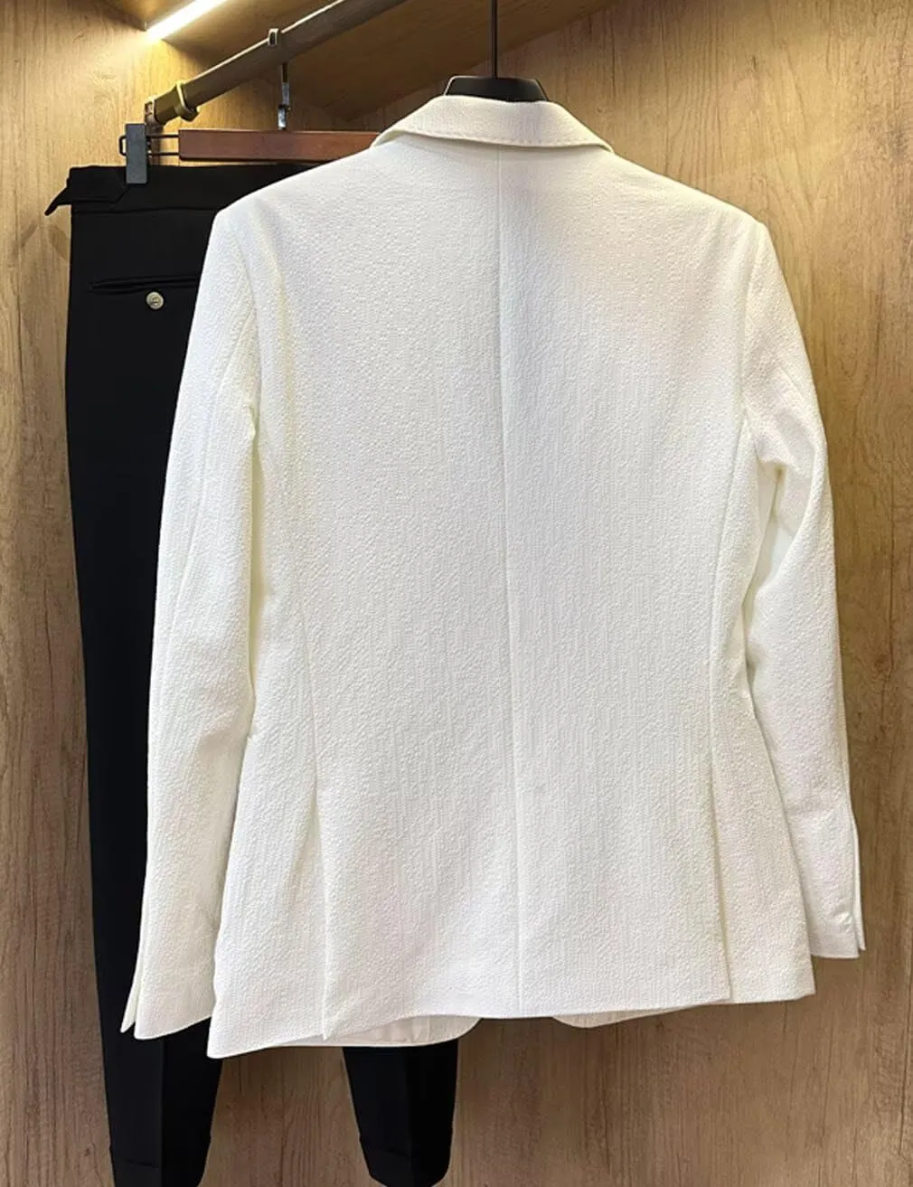 Seersucker Mens Solid Blazer Jacket Slim Fit Two Button Casual Summer Sport Coats for Wedding Prom