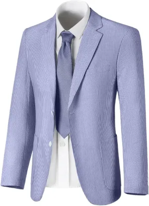 Seersucker Mens Suit Jacket Slim Fit Casual Blazer Summer Sport Coats Wedding Suits Jackets Prom Tuxedo Blazers
