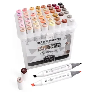 Skin Tones Sketch Markers & Hard Carry Case - Set of 48