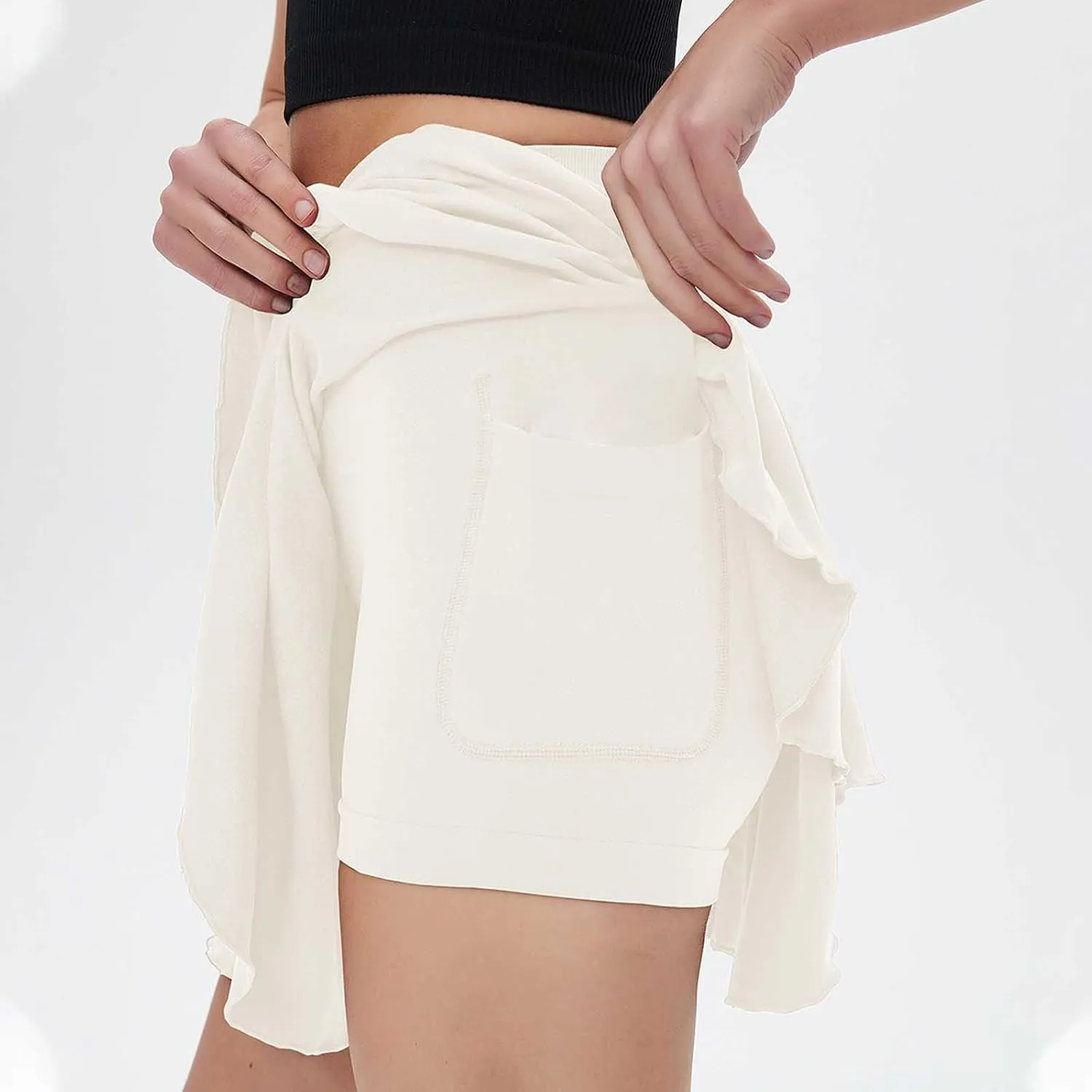 Skorts Skirts for Women High Waisted Flowy Mini Tennis Golf Skirts Athletic Workout Skort with Pockets 2025 Summer