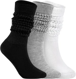 Slouch Socks for Woman 3 Pack Scrunch Socks Soft High Boot Socks Warm Thick Knit Woman Long Socks