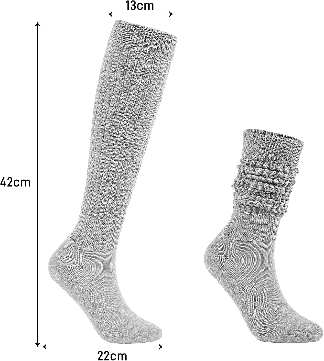 Slouch Socks for Woman 3 Pack Scrunch Socks Soft High Boot Socks Warm Thick Knit Woman Long Socks