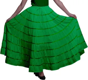 Solid Long Maxi Cotton Beach Wear Skirt for Women Elastic Waist Skirt Summer Wear