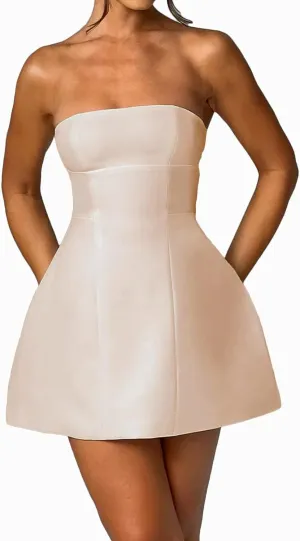 Strapless Short Homecoming Dresses for Teens 2025 A Line Mini Cocktail Gowns Backless Sleeveless Graduation Dress