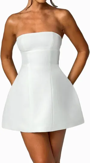 Strapless Short Homecoming Dresses for Teens 2025 A Line Mini Cocktail Gowns Backless Sleeveless Graduation Dress