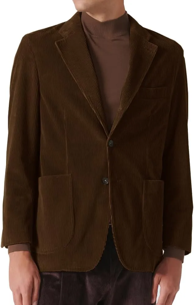 Suit for Men Corduroy Jacket Slim Fit Single Breasted Blazers Mens Sport Coats Tweed Jacket Formal Clothes