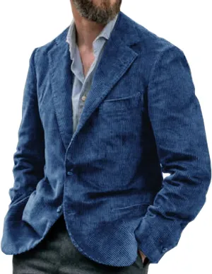 Suit for Men Corduroy Jacket Slim Fit Single Breasted Blazers Mens Sport Coats Tweed Jacket Formal Clothes