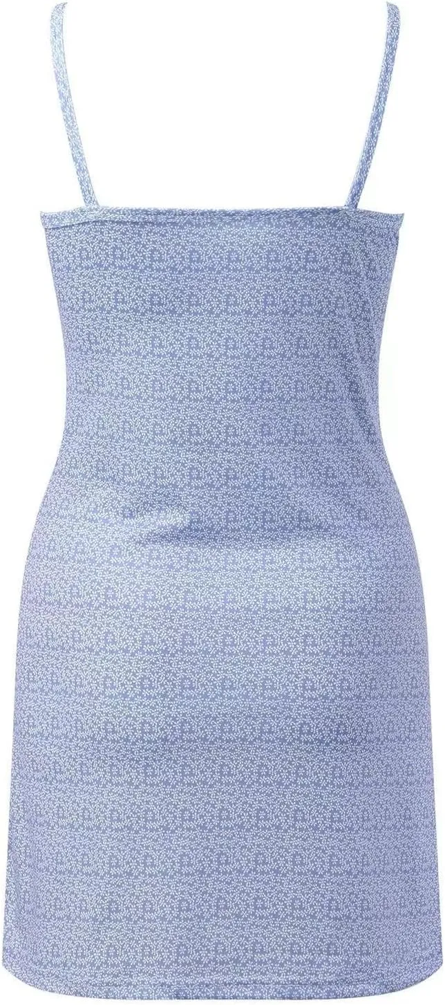 Summer Dresses for Women 2025 Boho Sexy Sleeveless Floral Print Tie Shoulder Cami Mini Dress A Line V-Neck Short Dresses