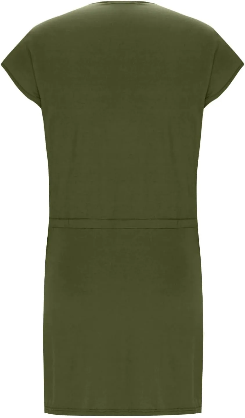 Summer Dresses for Women Short Sleeve Loose Tshirt Dress V-Neck Comfy Casual Sundresses with Pockets