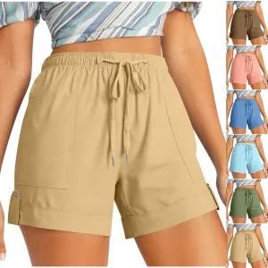 Summer Shorts for Women Plus Size Casual Elastic Waist Drawstring Short 5 Inch Inseam Beach Vacation Outfits