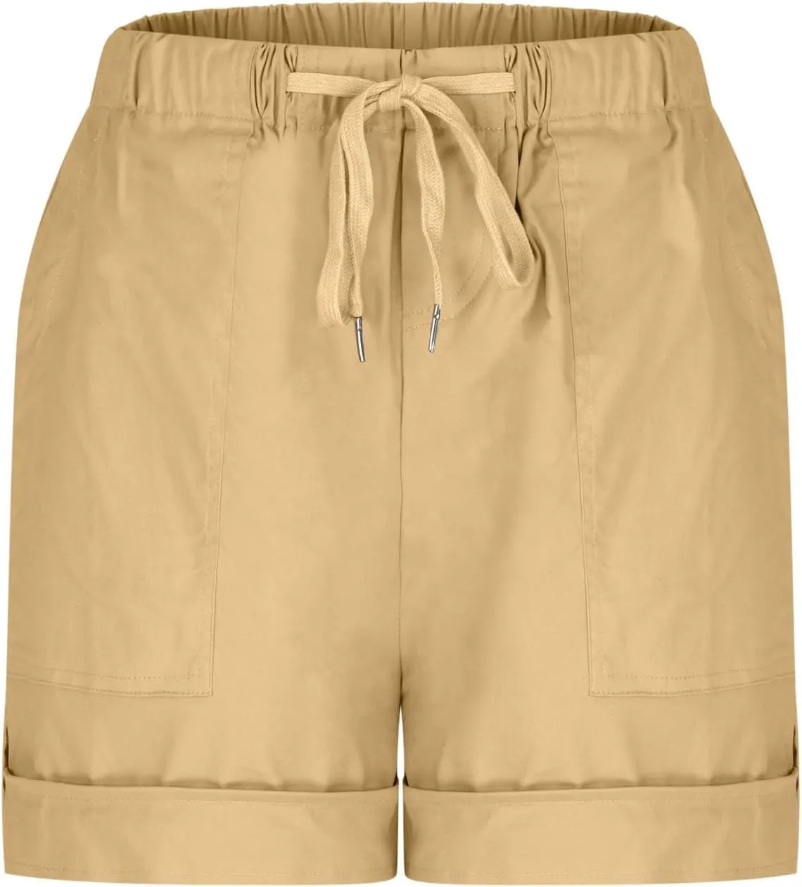 Summer Shorts for Women Plus Size Casual Elastic Waist Drawstring Short 5 Inch Inseam Beach Vacation Outfits