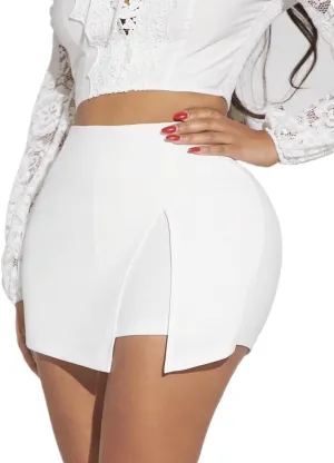 Summer Solid Split Hem Skort Women's Casual Shorts