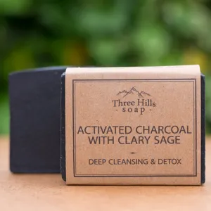 Three Hills Soap Activated Charcoal with Clary Sage Soap